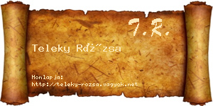 Teleky Rózsa névjegykártya